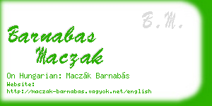 barnabas maczak business card